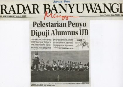 Pelepasliaran Tukik Bersama Alumnus kedokeran Universitas Brawijaya