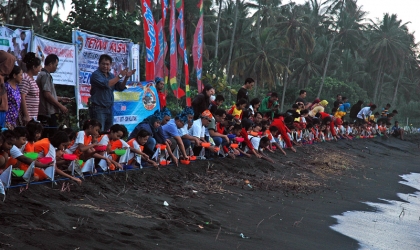 Pelepasliaran Tukik Bersama SIswa SD Klatak