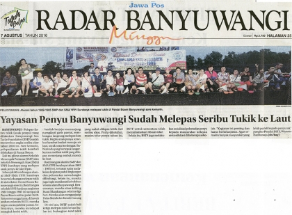 Pelepasliaran Tukik Bersama YPPI