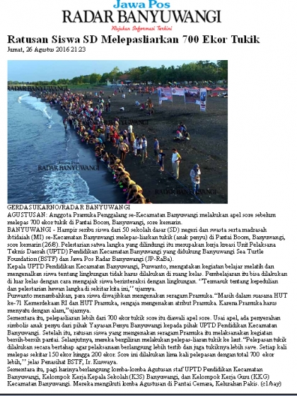 Pelepasliaran Tukik Bersama Pramuka