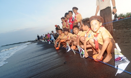 Pelepasliaran Tukik Bersama Pramuka