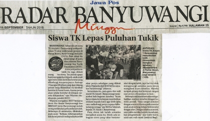 Pelepasliaran Tukik Bersama Siswa TK Aisiyah