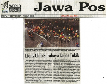 Pelepasliaran Tukik Bersama Lion Club