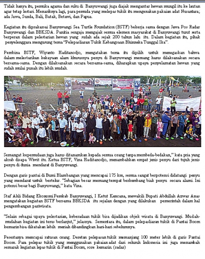 Pelepasliaran Tukik Memperingati Sumpah Pemuda