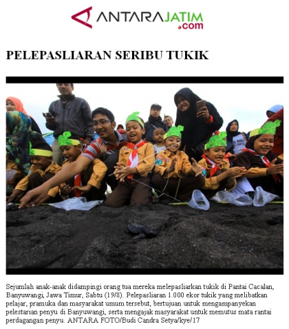 Pelepasliaran Tukik Bersama Pramuka & Masyarakat