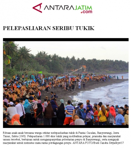 Pelepasliaran Tukik Bersama Pramuka & Masyarakat