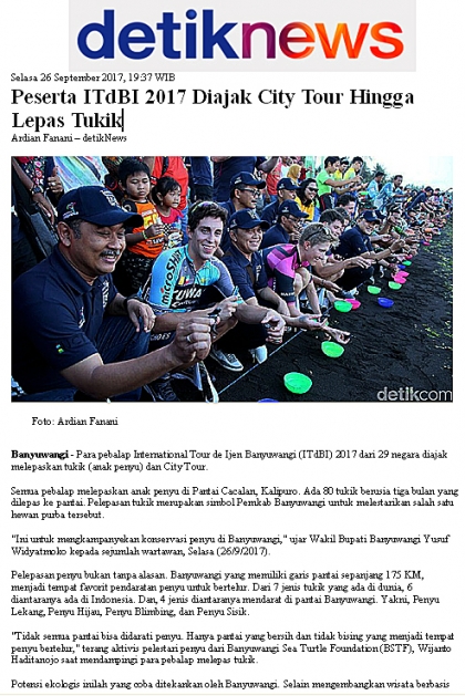 Pelepasliaran Tukik Bersama Tour de Ijen Banyuwangi 2017