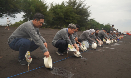 Pelepasliaran Tukik Bersama PT Telkom Indonesia